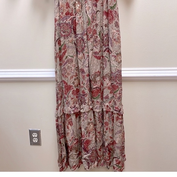 New Anthropologie BTFL-LIFE Floral Ruffle Maxi Dress In Rust! size xSmall - Picture 9 of 14